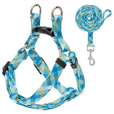 China Wholesale Sustainable Adjustable Soft Custom Dog Plaid Large Thoughtful Designer Dog Harness With Leash for sale