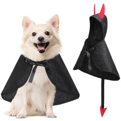 China Viable Funny Devil Dog Costume Role Play Role Play Halloween Pet Hooded Pet Costume for sale