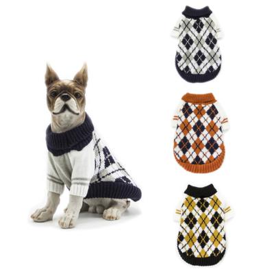 China Viable Wholesale Knitted Designer Dog Sweater Dog Coats Sherpa Striped XL Dog Sweater Walmart Turtle Neck Pet Sweater for sale