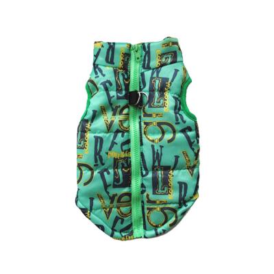 China Viable hot sale special letter printed winter green coat dog jacket stripper dog waterproof jacket for sale