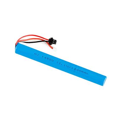 China Electric Toys 11.1V 1200mAh 14500 Cylindrical Lithium Battery Water Gun Toy Lithium Battery Toy Accessories for sale