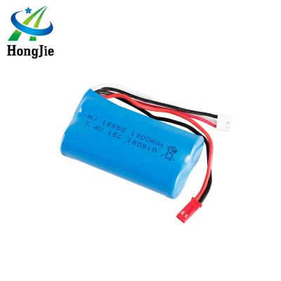 China Cylindrical toys 7.4V 1300mAh 15C 18650 lithium battery for Huanqi 955 959 850 rc boat rc car rc helicopter for sale