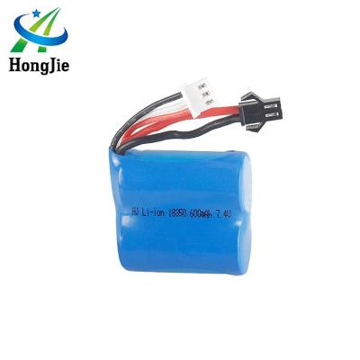 China Cylindrical toys 7.4V 600mAh 15C 18350 lithium battery for pi 001 rc boat rc car rc helicopter for sale