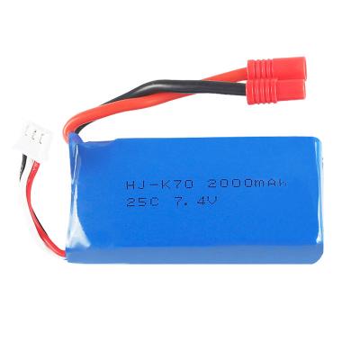 China Toys in stock 7.4V 2000mAh lithium battery rc helicopter battery K70 four-axis aircraft lithium battery for sale