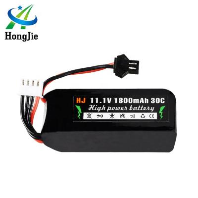 China Toys HJ Small Lithium Polymer Shielded Battery 30C 802555 11.1V 1800mAh Rechargeable For Toys for sale