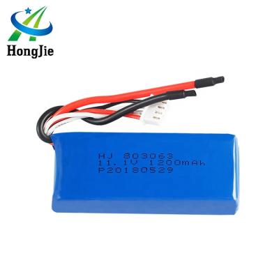 China Rechargeable Toys HJ 803063 11.1V 1200mAh 25C Battery RC Helicopter Lithium Polymer Battery Pack for sale