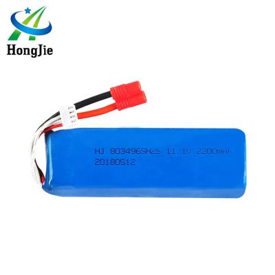 China High Quality HJ Shenzhen RC Toys Lithium Battery 803496 11.1V 2200mAh Li-ion 25c Lipo Battery Pack for sale