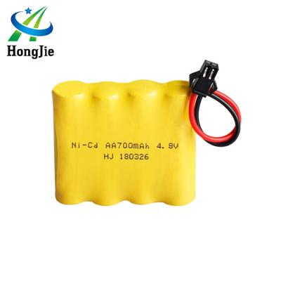 China Toys Factory 700mah Rechargeable Battery 4.8v Ni-Cd Batteries Ni Cd AA Battery Pack for sale