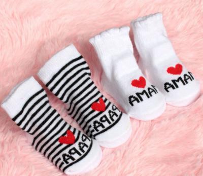 China Sporty I Love Warm Organic Cotton Mid Tube Style Baby Socks Soft And Cozy Cute Newborn Terry Jacquard Socks for sale