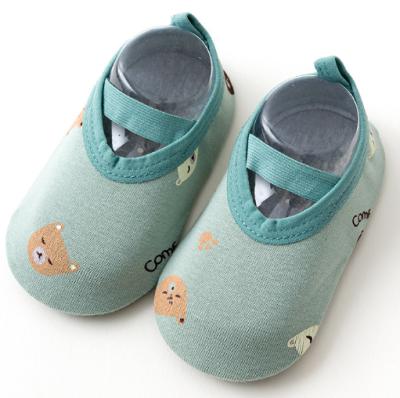 China Breathable Infant Elastic Floor Shoes Infant Girls Toddler Boys Cartoon Soft Shoes for sale