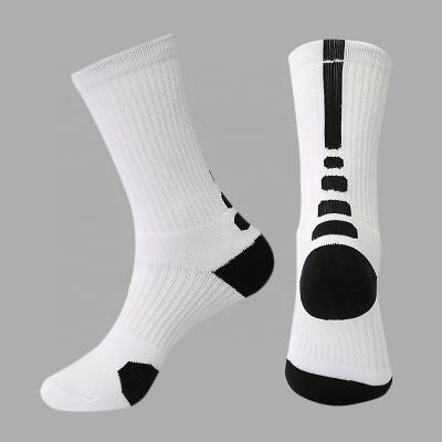 China QUICK DRY basketball hoops crew socks cushioned athletic sports for men and women casual jacquard pattern knitted heavy gauge regular for sale