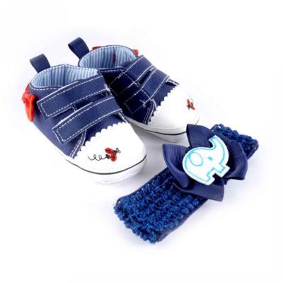 China Baby Gift Anti-Slip Baby Shoes With Headband for sale