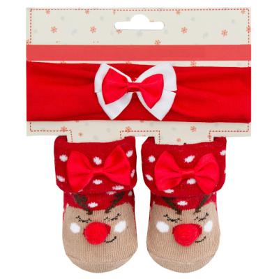 China New-fashion Christmas series hat with socks baby hat with socks pure cotton baby suit for sale