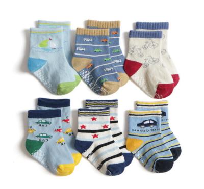 China Colorful Cute Sporty Cartoon Boys Girls Custom Design Infant Anti Slip Toddler Kids Baby Plain Socks for sale