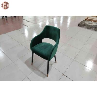 China Modern classic romantic antique velvet chair used for hotel restaurant chair with solid wood legs for sale