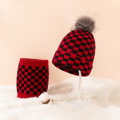 China COMMON wholesale custom beanie warm winter hat kids knit winter hat and scarf set for sale