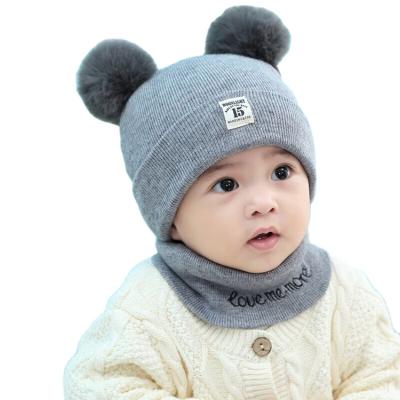 China Girls Warm COMMON Baby Kids Hat and Earflap Hat Thick Cute Hood Scarf Winter Scarves and Hat Set for sale