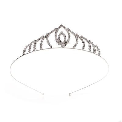 China Fashion Popular Sparkly Rhinestone Tiaras Crowns Princess Elegant Ribbon Gold Headpiece For Women Girl for sale