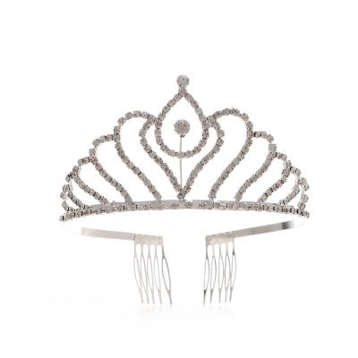 China Fashion Sparkly Rhinestone Crowns Elegant Tiaras Gold Sliver Princess Headpiece For Women Girl for sale