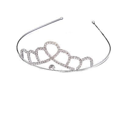 China Fashion Sparkly Rhinestone Crowns Elegant Tiaras Gold Sliver Princess Headpiece For Women Girl for sale