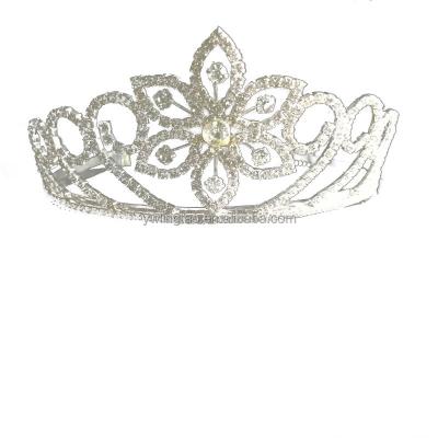 China Elegant Sparkly Princess Fashion Gold Ribbon Rhinestone Pageant Tiaras Crowns Factory Wholesale For Happy Birthday Women Girl for sale