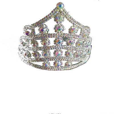 China Elegant Sparkly Princess Fashion Gold Ribbon Rhinestone Pageant Tiaras Crowns Factory Wholesale For Happy Birthday Women Girl for sale