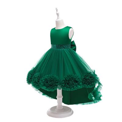 China Spaghetti Tie Up New Children's Princess Dress Children's Piano Performance Dress Trailing Flower Children's Western Skirt for sale