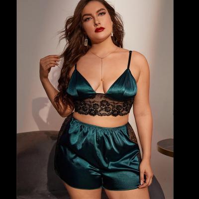 China Large Size Spandex / Polyester Pajamas Comfy Home Appeal Plus Size Lingerie Set Sexy for sale