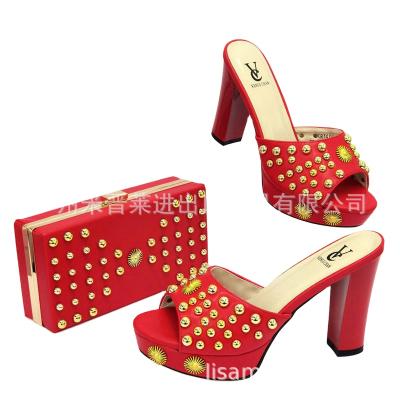 China 2022 Hot slippers for women Bl2869 New Design Beautiful Color Italian Ladies Shoes And Bags For Sale for sale