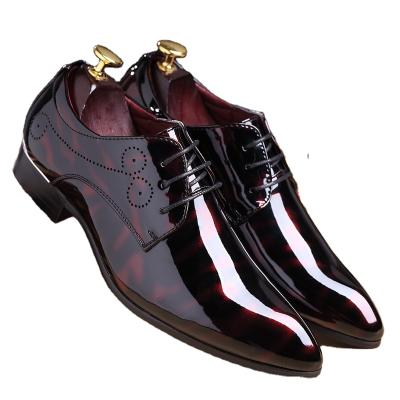 China New Italian Design Patent Leather Pointed Toe Oxford Dress Shoes Plus Size 46 47 48 Italian Men Shoes western-style shoes stock for sale