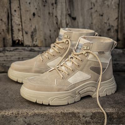 China 2022 new high top men's boots autumn winter high tube cargo shoes men's England Martin boots height retro men's shoes for sale