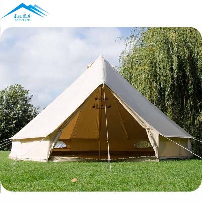 China Glamping Canvas Waterproof Lotus Emporer Bell Tent Camping Bell Tent 5m 6m 7m Camping Yurts For Sale for sale