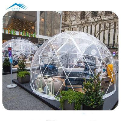 China 3.6m Clear PVC Pipe Geodesic Dome Tents Greenhouse Outdoor Transparent Garden Igloo Dome Tent For Sale for sale