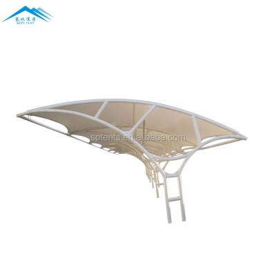 中国 Outdoor steel cantilever carport canopy membrane structure car shed parking tents for sale 販売のため