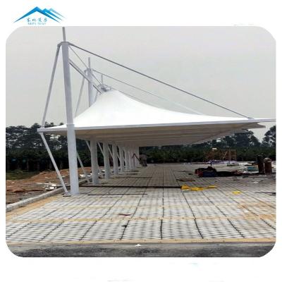 Chine Outdoor garden steel frame adjustable column car parking garage PVDF roof shed tent à vendre