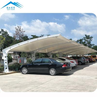 China Custom Car Parking Design Architecture Car Parking Shed Membrane Tensile Fabric Carpark Shade For Car for sale