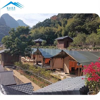 China Customized Farm House Luxury Hotel Tent Camping Prefab Tents Glamping Eco Lodge Safari for sale