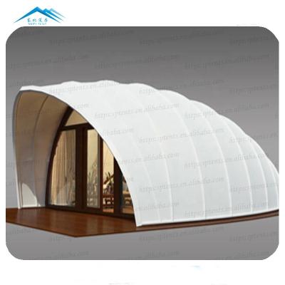 China PVDF Waterproof Tensile Stretch Membrane Waterproof Shell Tent Structures Tent Luxury Hotel Tent for sale