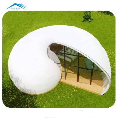 China Snail Shape House Prefabricated Outdoor Snail Tent Luxury Glamping Tent Safari Prefab Villa for sale