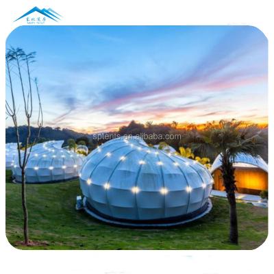 中国 New desgin steel frame PVDF snail tent glamping tent luxury hotel for resort 販売のため