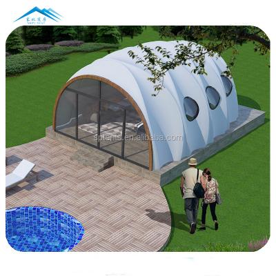 China Durable Structures PVDF Cover STEEL Frame Hotel Tent Sepi glamping tents pods camping outdoor hotel tent for sale