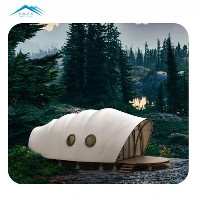 China Prefabricated domo glamping tiny hut tent houses romania PVDF insulation cover hotel room resort shell glamping tents for sale