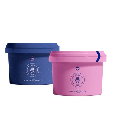 China Small moq recycled materials ready to ship custom logo printed paper ice cream cup 6oz 8oz gelato cup for sale