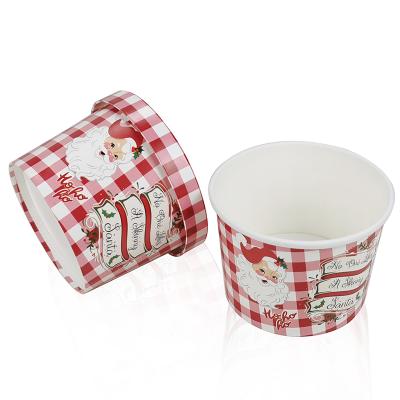 China Manufacturer Recyclable Eco Friendly Custom PE Coated Double Wall Logo 8oz 16oz Ice Cream Tub With Lids for sale