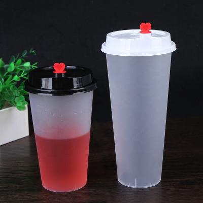 China Single Wall Custom Logo Fast Shipping Ready To Ship Moq Food Grade PP Small Cold Beverage Bubble Tea Cups Milk With Lid for sale