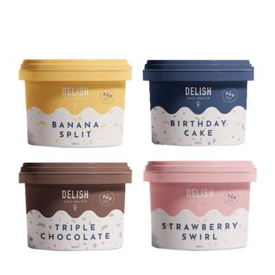 China Hot sale 100g 250g 500g food grade pp freezer yogurt pot wholesale custom made logo safe eco friendly single wall for sale