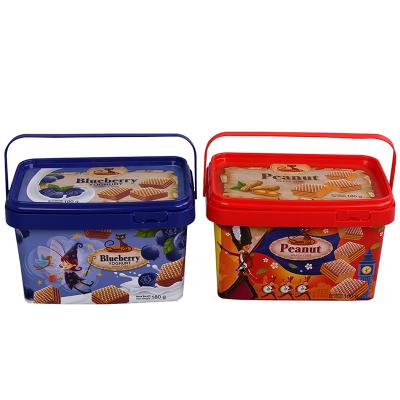 China Recyclable Disposable Biscuit Cookie Food Container Printing Logo Custom Plastic Injection Biscuit Cookie Containers With Lid for sale