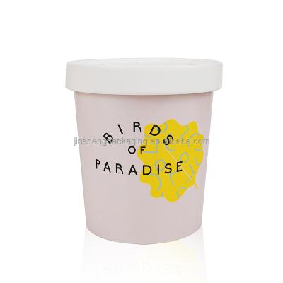 China Custom Food Grade Logo 8oz 16oz Pint Logo Recyclable Paper Birthday Party Paper Wallsicecream With Lids for sale