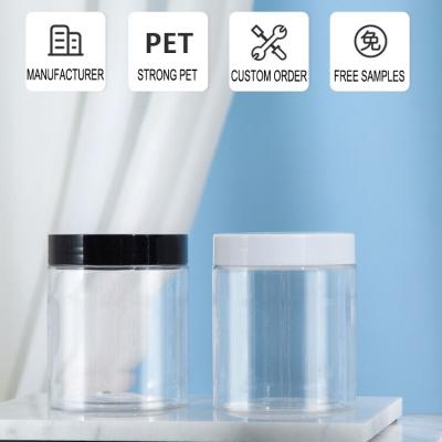 China Cosmetic READY TO SHIP Custom Logo Fast Shipping Custom Logo PET Plastic 4oz 8oz Screw Top Jar With Screw Lid for sale