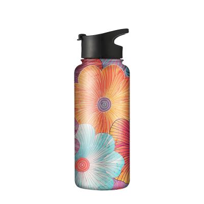 China Sustainable Double Wall Water Bottle Stainless Steel Flask Sports Bottle With Handle Lid 12oz 32oz 40oz 64oz for sale